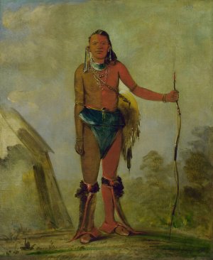 Aih-No-Wa, The Fire, a Fox Medicine Man by George Catlin Oil Painting