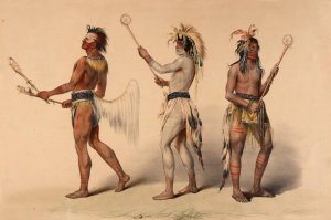 Ball Players by George Catlin Oil Painting