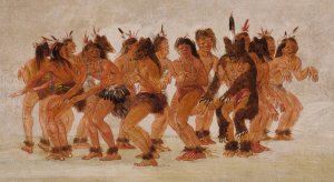 Bear Dance, Preparing For a Bear Hunt by George Catlin Oil Painting