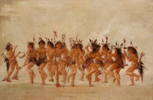 Beggar's Dance, Mouth of Teton River by George Catlin Oil Painting