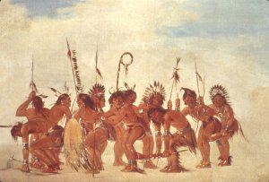 Braves' Dance At Fort Snelling by George Catlin Oil Painting