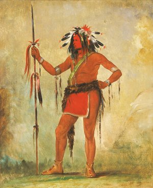 Cah-Be-Mub-Bee, He Who Sits Everywhere, a Brave by George Catlin Oil Painting