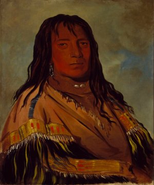 Cha-Tee-Wah-Nee-Che, No Heart, Chief of The Wah-Ne-Watch-To-Nee-Nah Band by George Catlin Oil Painting