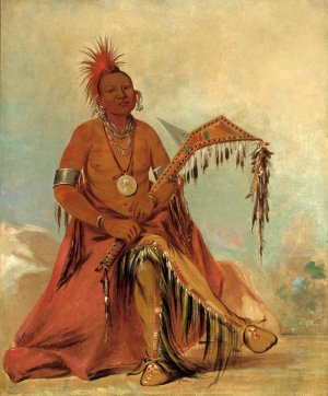 Cler-Mont, First Chief of The Tribe by George Catlin Oil Painting