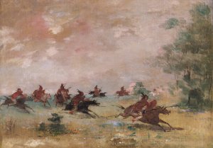 Comanche War Party, Mounted On Wild Horses by George Catlin Oil Painting