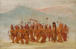 Dance To The Berdash by George Catlin Oil Painting
