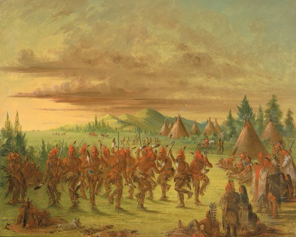 Eagle Dance  by George Catlin - Hand-Painted Oil Painting Reproduction