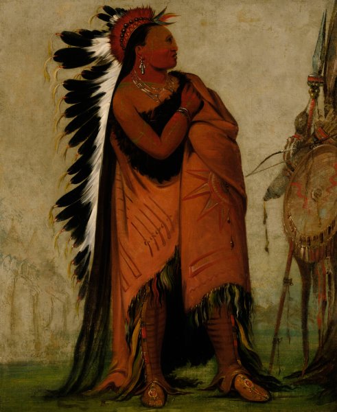 Main Product Photo of Ee-Hee-A-Duck-Cee-A, He Who Ties His Hair Before  Painting by George Catlin