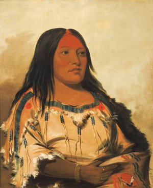 Eeh-Nis-Kim, Crystal Stone, Wife of The Chief by George Catlin Oil Painting