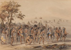 Game of the Arrow by George Catlin Oil Painting