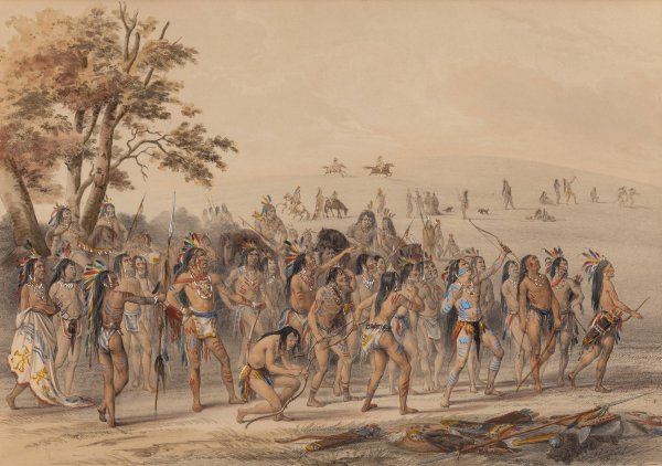 Main Product Photo of Game of the Arrow Painting by George Catlin
