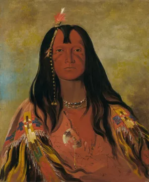 H'co-A-H'co-A-H'cotes-Min, No Horns On His Head, a Brave by George Catlin Oil Painting