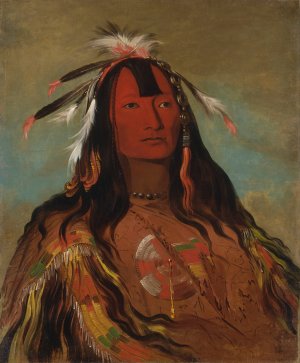 Hee-Oh'ks-Te-Kin, Rabbit's Skin Leggings by George Catlin Oil Painting