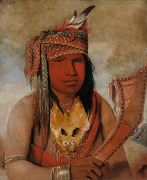 I-An-Be-W'ah-Dick, Male Caribou, a Brave by George Catlin Oil Painting