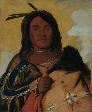Ka-Pes-Ka-Da, Shell Man, An Oglala Brave by George Catlin Oil Painting
