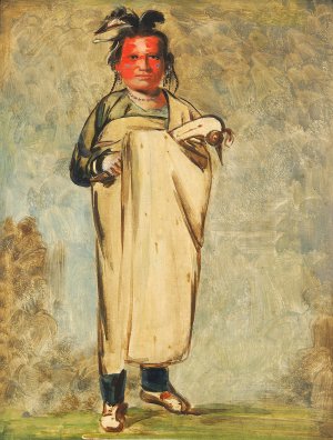 Kaw-Kaw-Ne-Choo-A, a Brave by George Catlin Oil Painting
