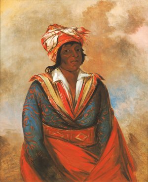 Kut-tee-o-tub-bee, How Did He Kill, a Noted Brave by George Catlin Oil Painting
