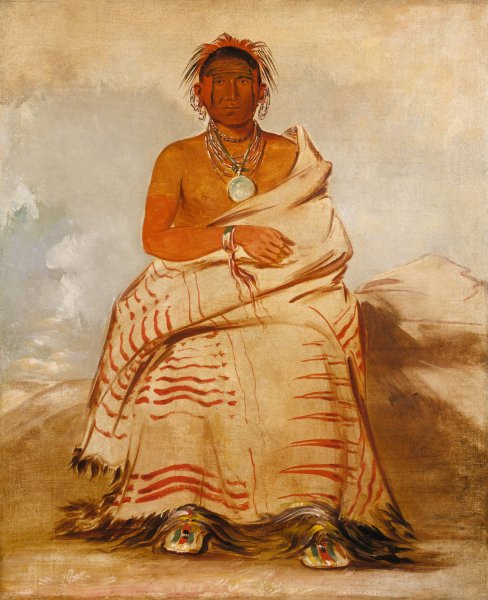 Main Product Photo of L'har-E-Tar-Rushe, Ill-Natured Man, a Skidi  Painting by George Catlin