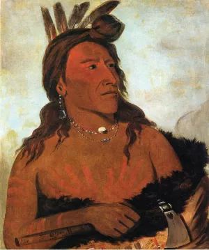 Little Bear, Hunkpapa Brave by George Catlin Oil Painting