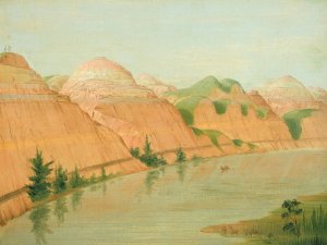 Magnificent Clay Bluffs, 1800 Miles Above St. Louis by George Catlin Oil Painting
