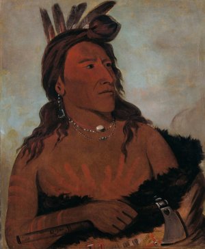 Mah-To-Che-Ga, Little Bear, a Hunkpapa Brave by George Catlin Oil Painting