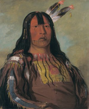 Mix-Ke-Mote-Skin-Na, Iron Horn, a Warrior by George Catlin Oil Painting