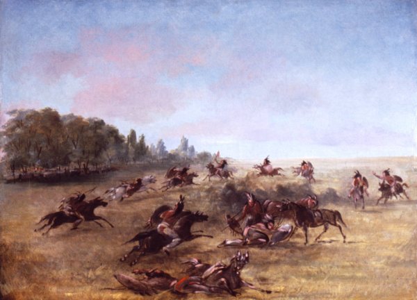 Main Product Photo of Mounted War Party Scouring A Thicket  Painting by George Catlin