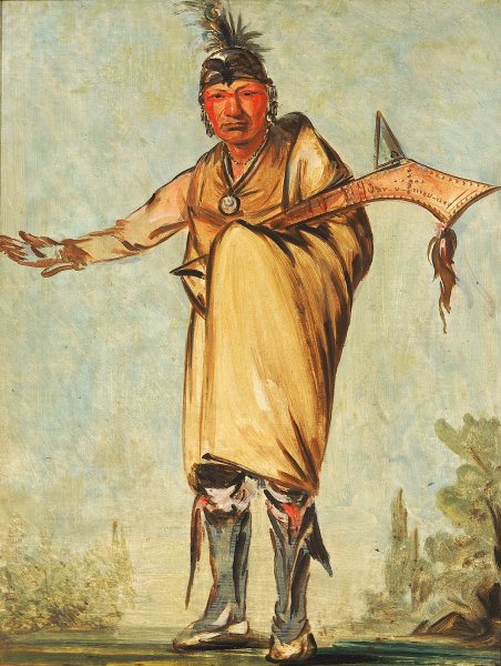 Main Product Photo of Naw-Kaw, Wood, Former Chief of The Tribe  Painting by George Catlin