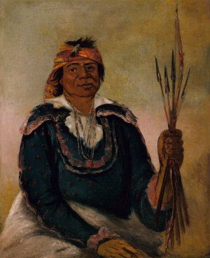 Ni-Co-Man, The Answer, Second Chief by George Catlin Oil Painting