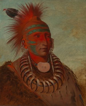 No-Ho-Mun-Ya, One Who Gives No Attention by George Catlin Oil Painting