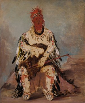 No-Way-Ke-Sug-Gah, He Who Strikes Two At Once, a Brave by George Catlin Oil Painting
