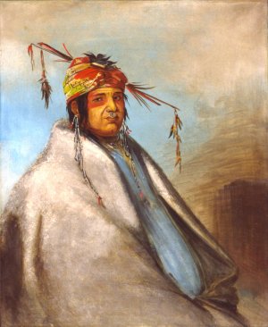 Non-on-da-gon, a Chief by George Catlin Oil Painting