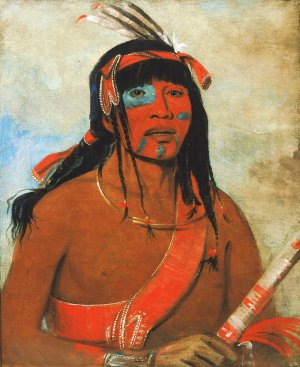 O-Ta-Wah, The Ottaway, a Warrior by George Catlin Oil Painting