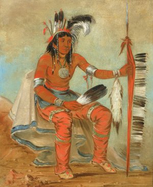 O'n-daig, The Crow, a Dandy by George Catlin Oil Painting