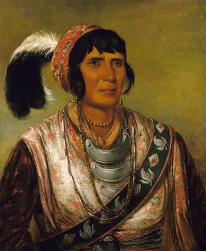 Os-Ce-O-La, The Black Drink, a Warrior of Great Distinction by George Catlin Oil Painting