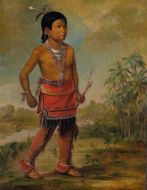 Osceola Nick-A-No-Chee, a Boy by George Catlin Oil Painting