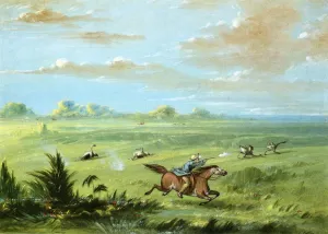 Ostrich Chase, Buenos Aires Oil painting by George Catlin