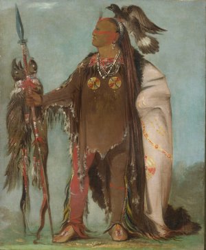 Pa-Ris-Ka-Roo-Pa, Two Crows, a Band Chief by George Catlin Oil Painting