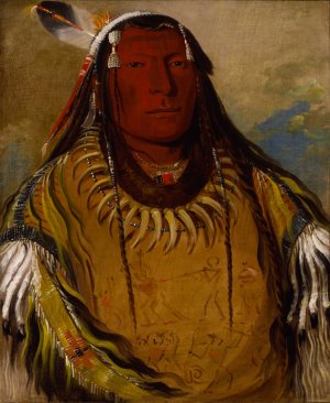 Pa-Ris-Ka-Roo-Pa, Two Crows, a Chief by George Catlin Oil Painting