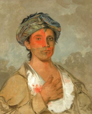 Pah-te-coo-saw, Straight Man, Semicivilized by George Catlin Oil Painting