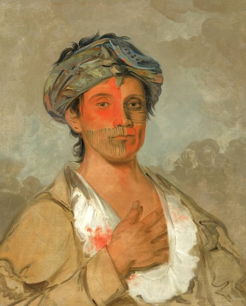 Pah-te-coo-saw, Straight Man, Semicivilized  by George Catlin - Hand-Painted Oil Painting Reproduction