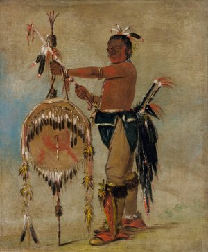 Pash-Ee-Pa-Ho, Little Stabbing Chief, a Venerable Sauk Chief by George Catlin Oil Painting