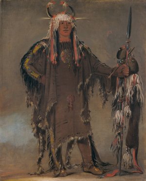 Peh-To-Pe-Kiss, Eagle's Ribs, a Piegan Chief by George Catlin Oil Painting