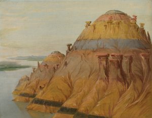Picturesque Clay Bluff, 1700 Miles Above St. Louis by George Catlin Oil Painting