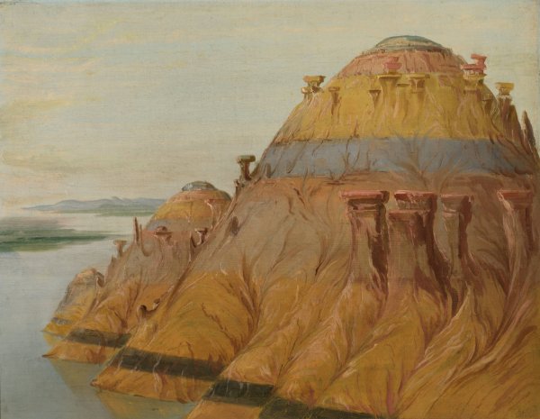 Main Product Photo of Picturesque Clay Bluff, 1700 Miles Above St. Louis  Painting by George Catlin