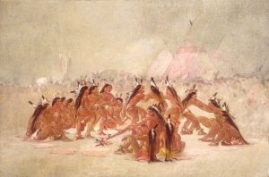 Pipe Dance, Assiniboine by George Catlin Oil Painting