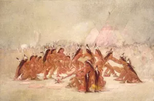 Pipe Dance, Assiniboine by George Catlin Oil Painting