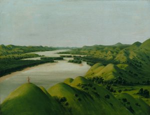 River Bluffs, 1320 Miles Above St. Louis by George Catlin Oil Painting