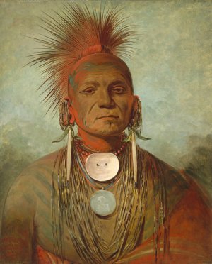 See-non-ty-a, an Iowa Medicine Man by George Catlin Oil Painting