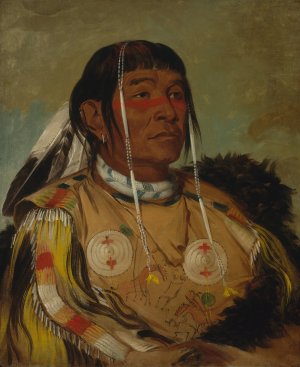 Sha-Co-Pay, The Six, Chief of The Plains Ojibwa by George Catlin Oil Painting